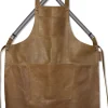 Tekstiler Til Køkkenet<DutchDeluxes Læderforklæde Suspender Serie Apron Vintage Camel