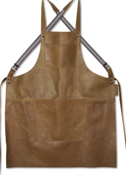 Tekstiler Til Køkkenet<DutchDeluxes Læderforklæde Suspender Serie Apron Vintage Camel