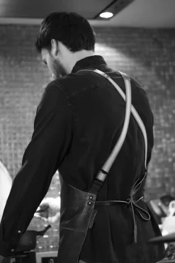 Tekstiler Til Køkkenet<DutchDeluxes Læderforklæde Suspender Serie Apron Vintage Camel