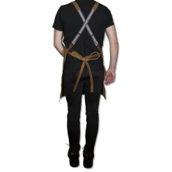 Tekstiler Til Køkkenet<DutchDeluxes Læderforklæde Suspender Serie Apron Vintage Camel