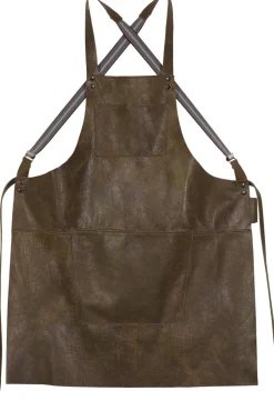 Tekstiler Til Køkkenet<DutchDeluxes Læderforklæde Suspender Serie Apron Vintage Brown