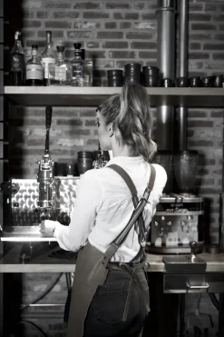 Tekstiler Til Køkkenet<DutchDeluxes Læderforklæde Suspender Serie Apron Vintage Brown