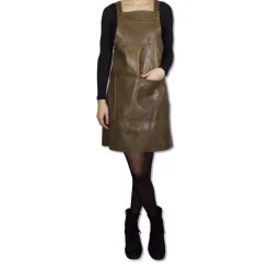 Tekstiler Til Køkkenet<DutchDeluxes Læderforklæde Suspender Serie Apron Vintage Brown