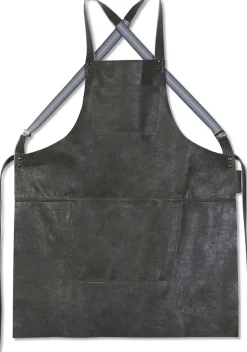 Tekstiler Til Køkkenet<DutchDeluxes Læderforklæde Suspender Serie Apron Vintage Grey