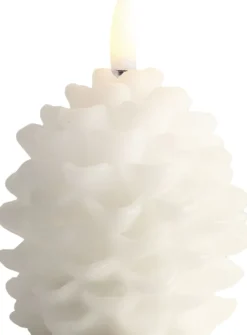 Elektriske Julelys<Uyuni LED candle Pine cone, Nordic White, Smooth, 7x7 cm
