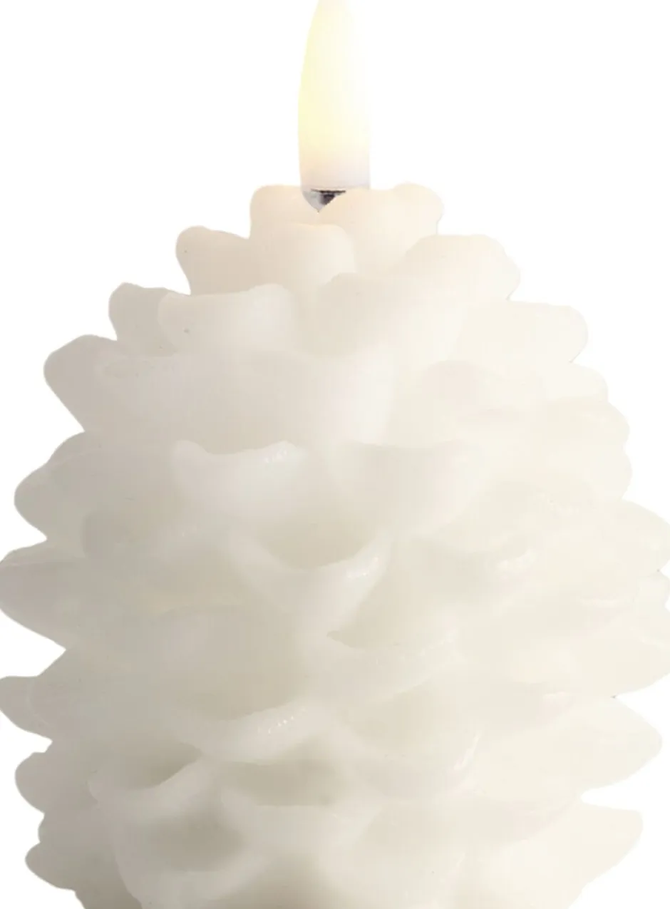 Elektriske Julelys<Uyuni LED candle Pine cone, Nordic White, Smooth, 7x7 cm