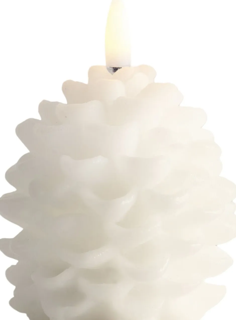 Elektriske Julelys<Uyuni LED candle Pine cone, Nordic White, Smooth, 7x7 cm