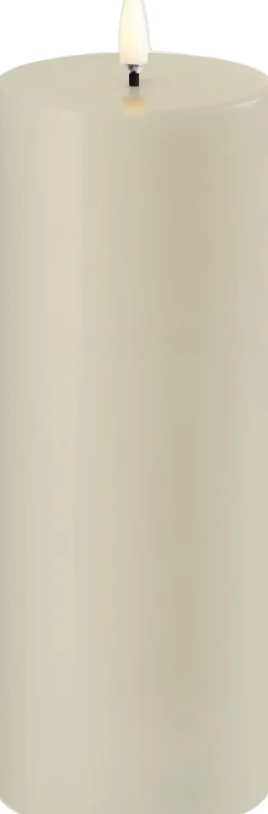 Elektriske Julelys<Uyuni LED pillar candle, Oyster Grey, Smooth, 7,8x20 cm