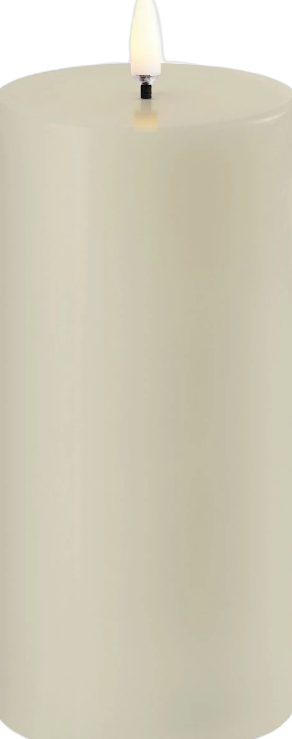 Elektriske Julelys<Uyuni LED pillar candle, Oyster Grey, Smooth, 7,8x15 cm