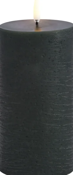 Elektriske Julelys<Uyuni LED pillar candle, Pine green, Rustic, 7,8 x 15,2 cm 4/24