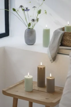 Elektriske Julelys<Uyuni LED pillar candle, Sandstone, Smooth, 5,8x15,2 cm