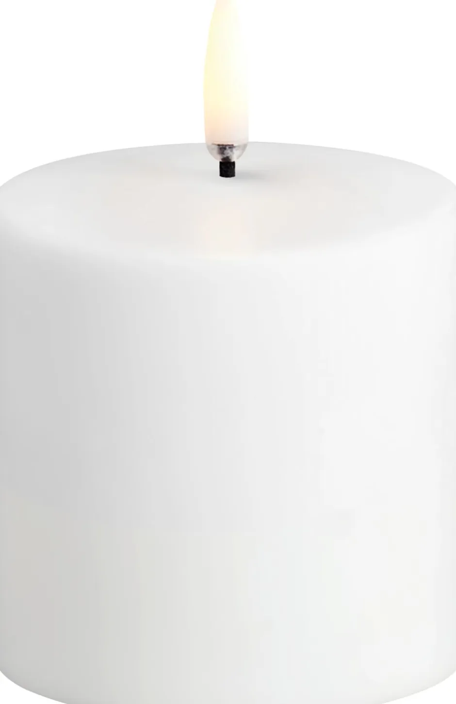 Lys & Lysestager<Uyuni LED rechargeable pillar, White plain, 6,8x6,8 cm
