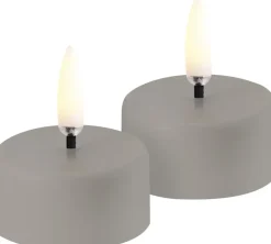 Lys & Lysestager<Uyuni LED rechargeable tealight, Sandstone plain, 3,9x2,3 cm