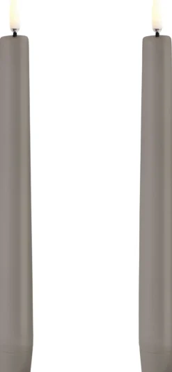 Elektriske Julelys<Uyuni LED taper candle, Sandstone, Smooth, 2-pack, 2,3x20,5 cm