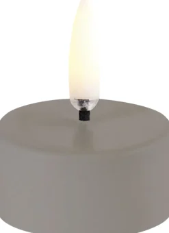 Lys & Lysestager<Uyuni LED tealight 400~ battery incl. , Plain black wax, Smooth, 4x2,1 cm
