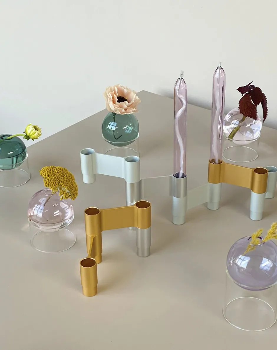 Adventsstager<Studio About LINK, CANDLE HOLDER, POLISHED ALUMINIUM, 11060P