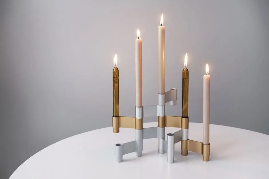 Adventsstager<Studio About LINK, CANDLE HOLDER, POLISHED ALUMINIUM, 11060P