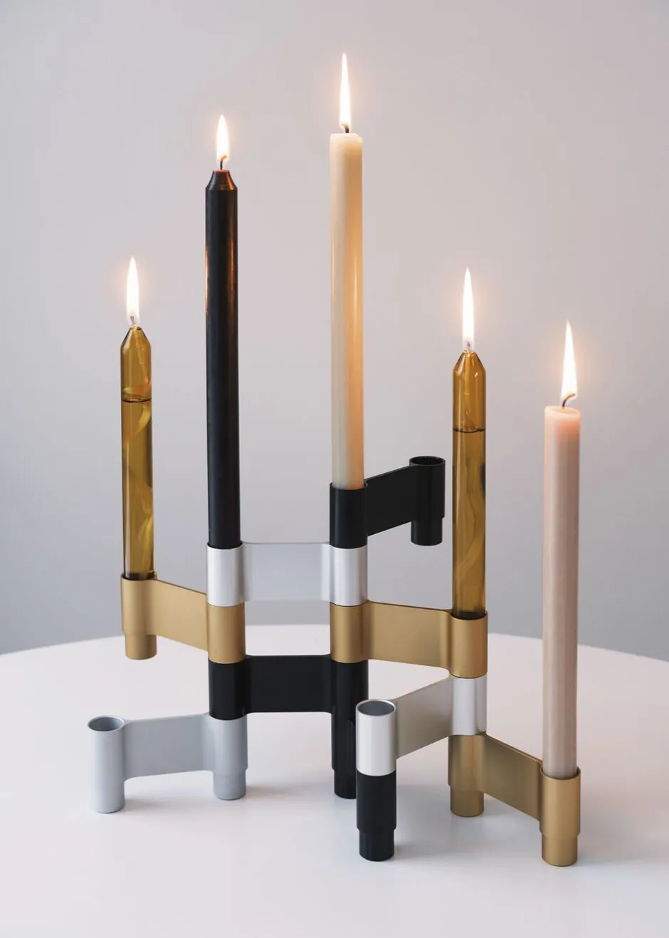Adventsstager<Studio About LINK, CANDLE HOLDER, POLISHED ALUMINIUM, 11060P