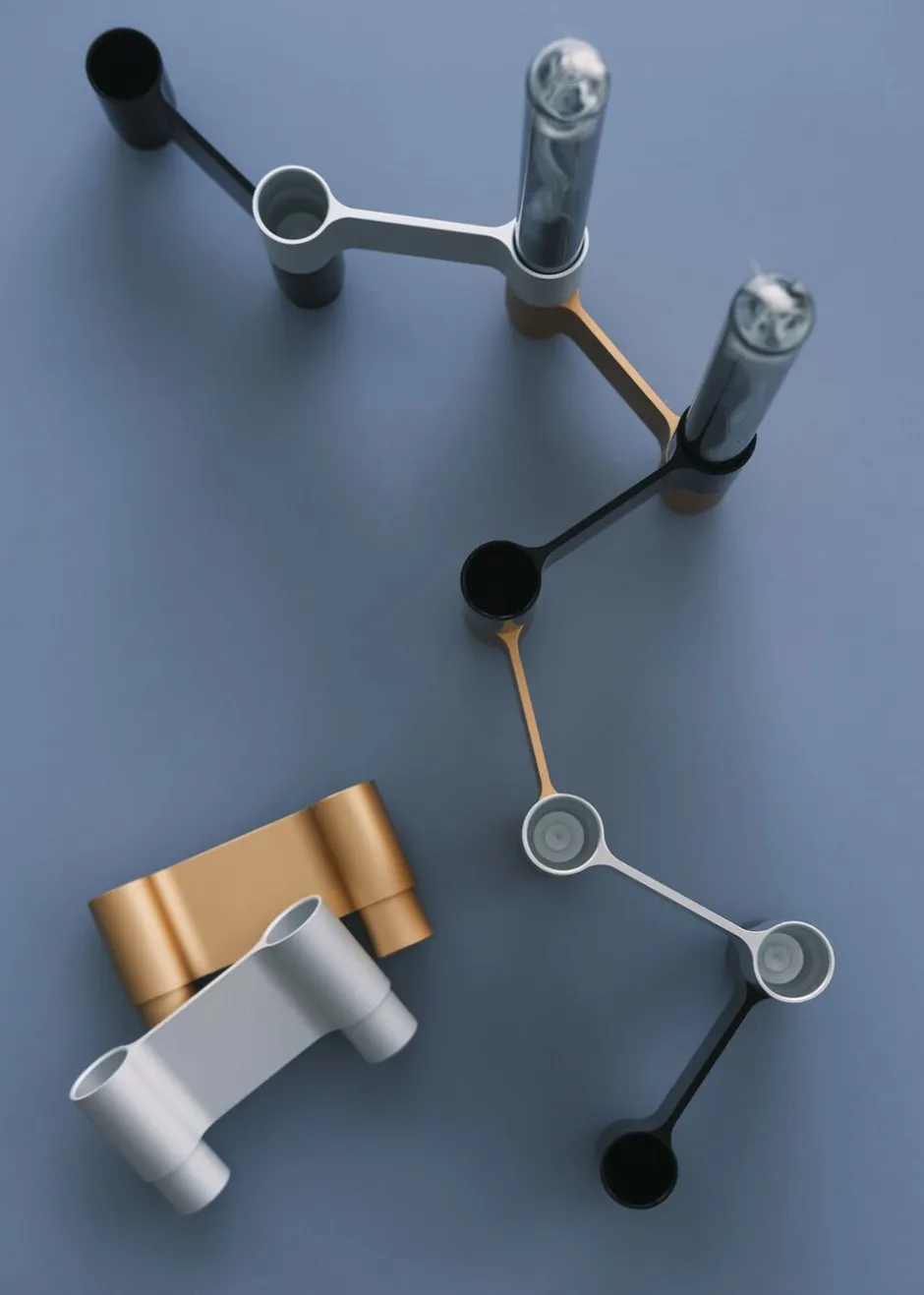 Adventsstager<Studio About LINK, CANDLE HOLDER, POLISHED ALUMINIUM, 11060P
