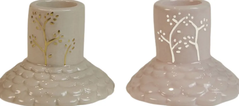 Lys & Lysestager<Speedtsberg Lysestage 2ass D7x5,5cm keramik