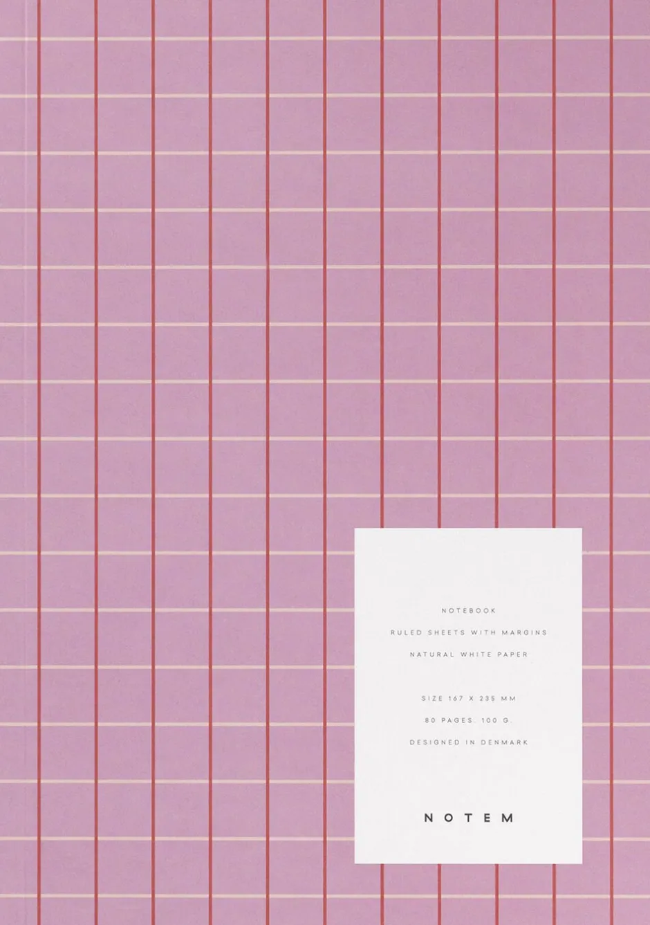 Kontorartikler<Notem Medium notesbog, Rosa med tern