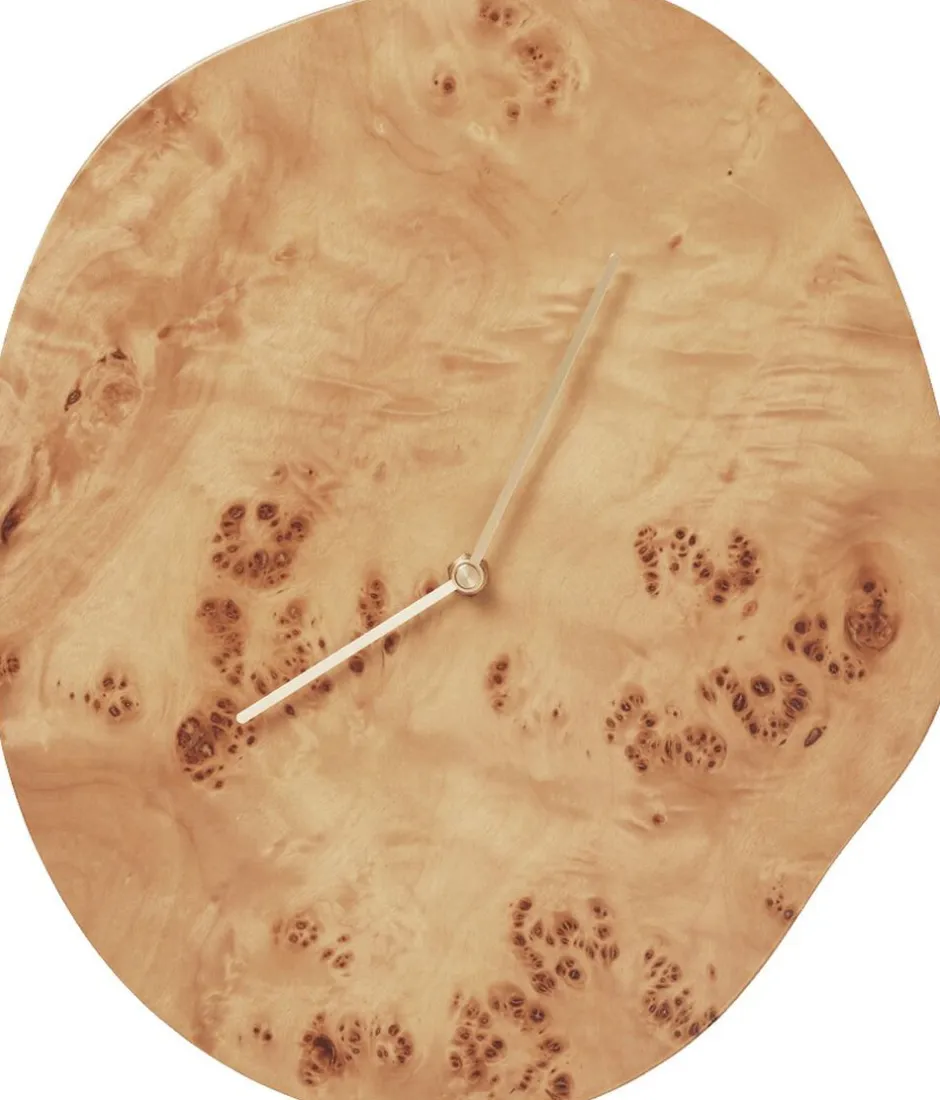 Ure & Vejrstationer<Ferm Living Melt Wall Clock - Natural Burl
