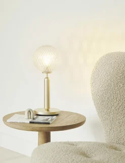 Bordlamper<Nuura Miira Table, brass / optic clear