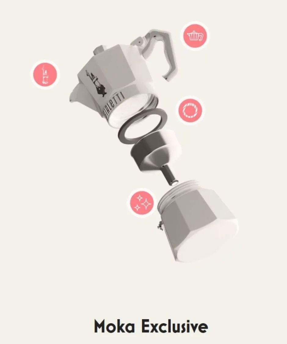 Kaffe & Te<Bialetti Moka Exclusive espressokande, 3 kop
