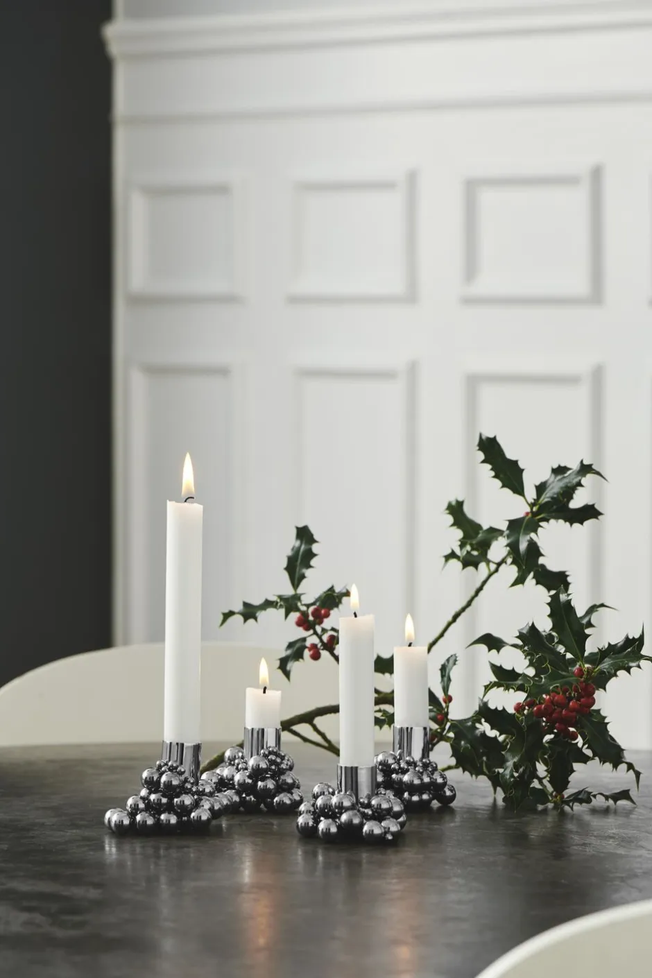 Lys & Lysestager|Adventsstager<GEJST MOLEKYL 4 Chrome