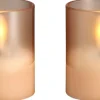 Lys & Lysestager<Moods & Moore Moods & More - LED glass candle, Hurricane, Champagne, 2-pac