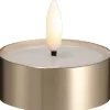 Lys & Lysestager<Moods & Moore Moods & More - LED Melted tealight, Metal brass finish, 63x2