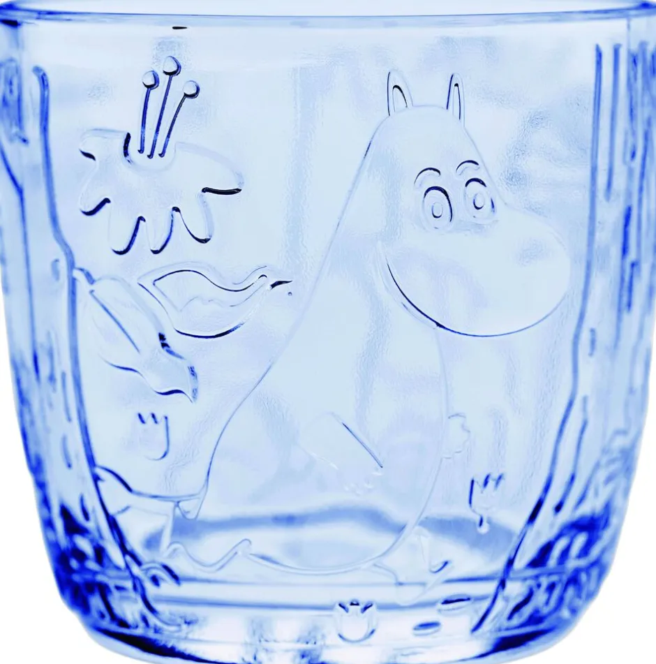 Glas<Moomin Arabia 28cl glas 2stk aqua