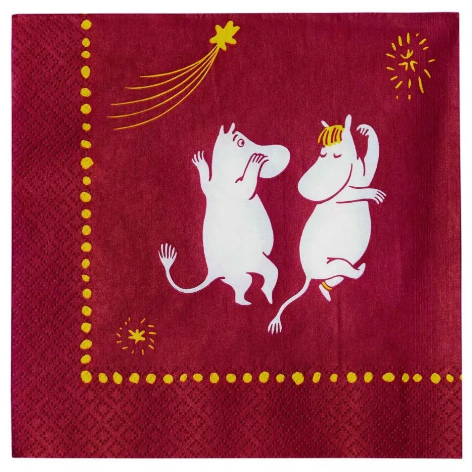 Juleservietter<Moomin Arabia 33cm papirservietter Festlige Øjeblikke