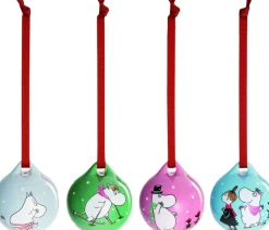 Juletræspynt<Moomin Arabia minikuglesæt 4stk Vintersport
