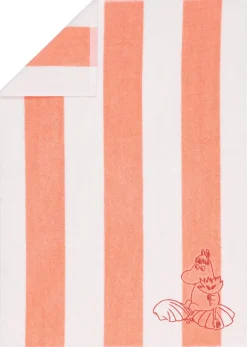 Håndklæder<Moomin Arabia 50x70cm håndklæde Snorkfrøken ferskenstribet GOTS