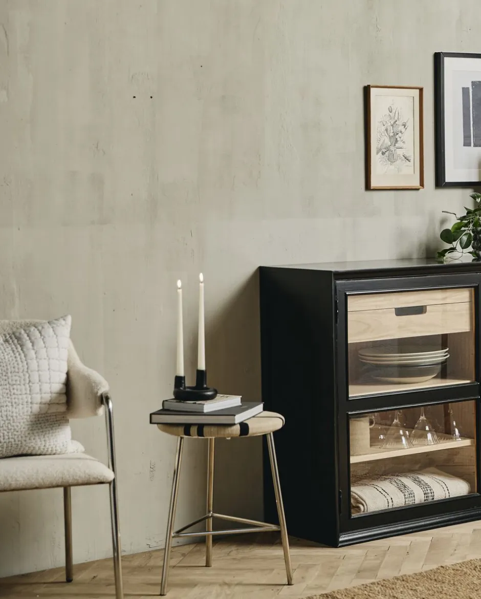 Møbler<Nordal MORICE stool, low - black/ivory