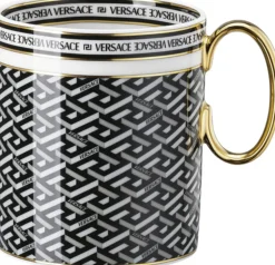 Kopper & Krus<Versace Mug with handle, Signature Black, La Greca
