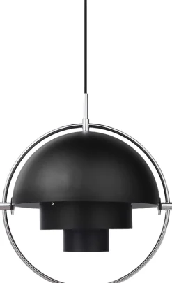 Pendler<Gubi Muli-Lite Pendant, Small Chrome base black
