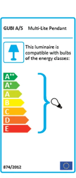 Pendler<Gubi Multi-Lite Pendant Messing/hvid