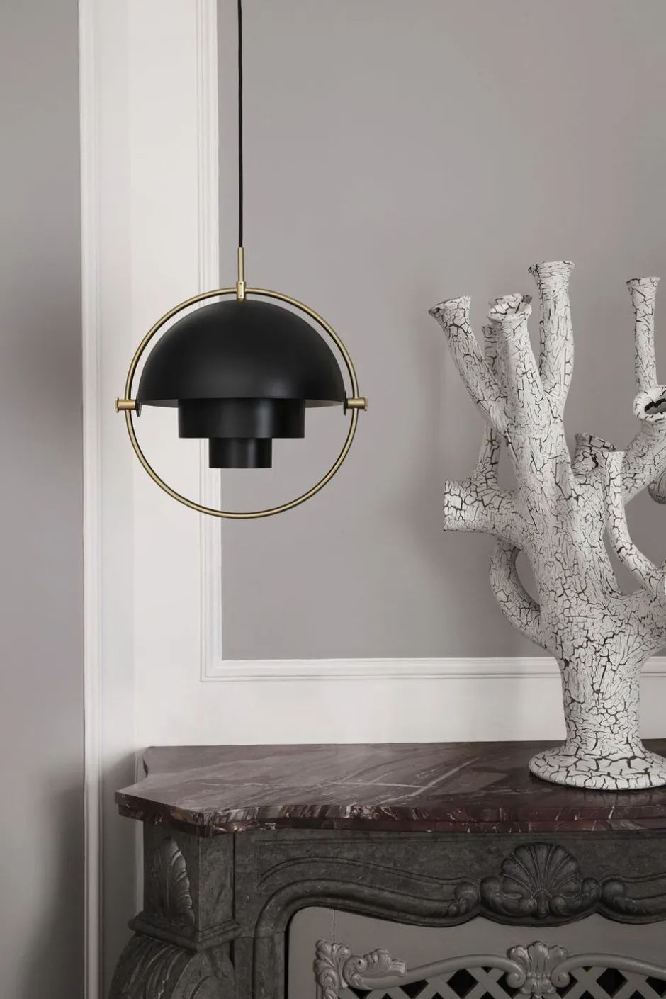 Pendler<Gubi Multi-Lite Pendant Krom/sort