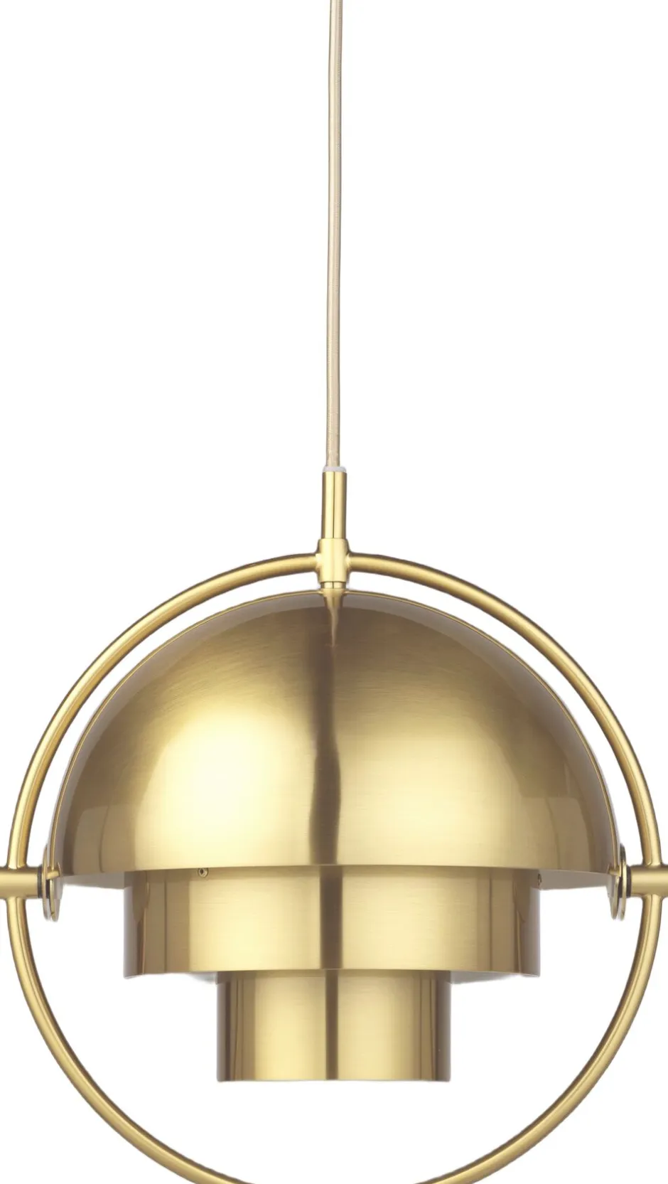 Pendler<Gubi Multi-Lite Pendant - Small, Brass base, EU Shiny Brass
