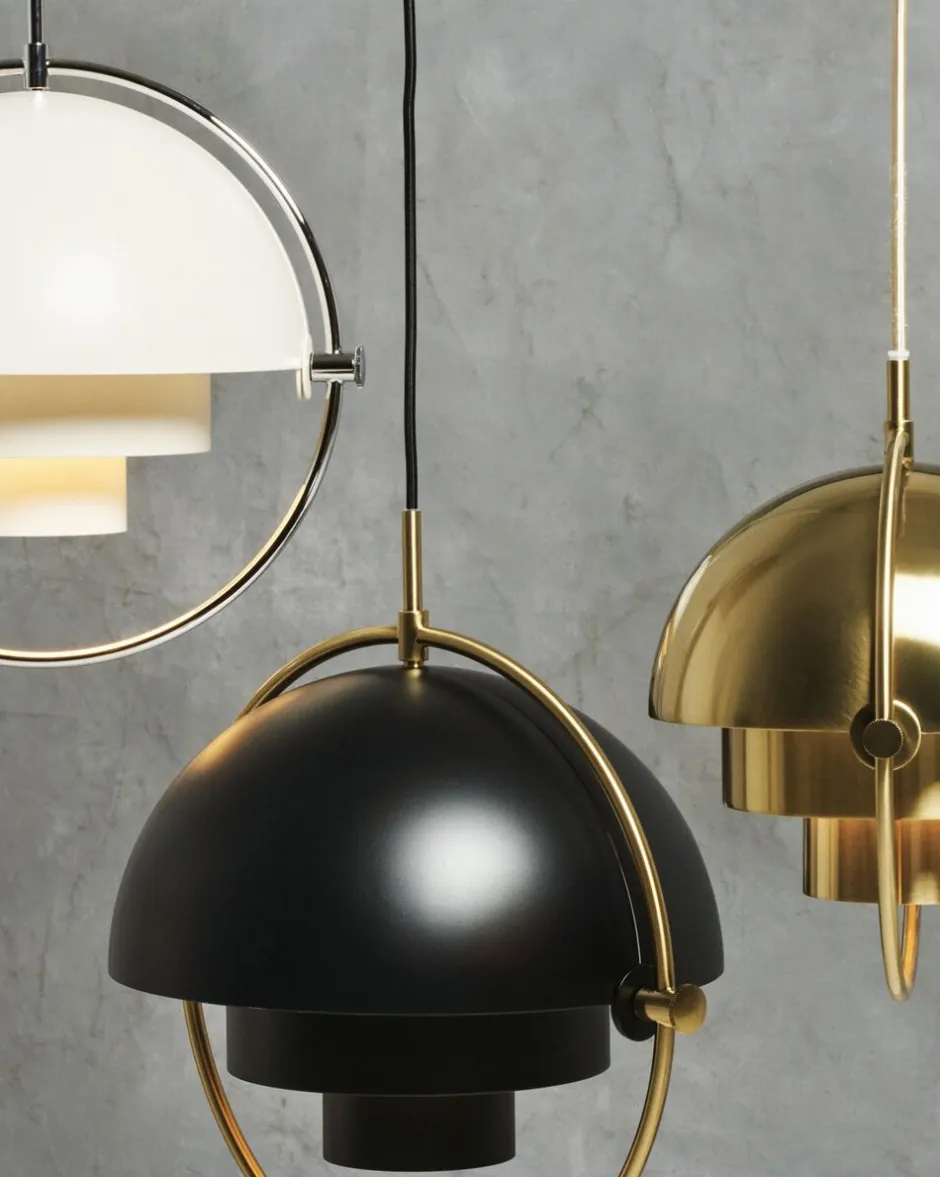 Pendler<Gubi Multi-Lite Pendant - Small, Brass base, EU Shiny Brass