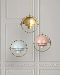 Pendler<Gubi Multi-Lite Pendant - Small, Brass base, EU Shiny Brass