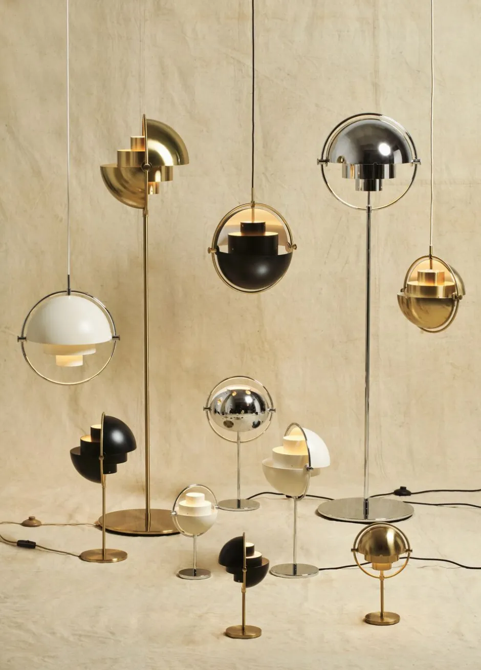Pendler<Gubi Multi-Lite Pendant - Small, Brass base, EU Shiny Brass