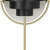 Trådløse Lamper<Gubi Multi-Lite Portable Lamp, EU Base: Brass, Shade: Black Semi