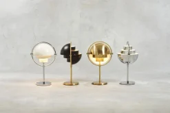 Trådløse Lamper<Gubi Multi-Lite Portable Lamp, EU Base: Chrome, Shade: White Semi