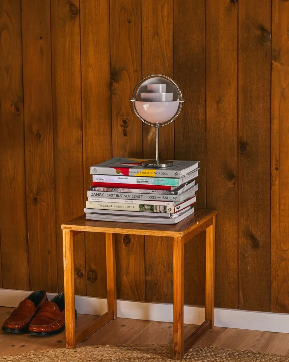 Trådløse Lamper<Gubi Multi-Lite Portable Lamp, EU Base: Chrome, Shade: Pale Lilac