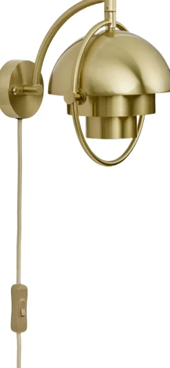 Væglamper<Gubi Multi-Lite Wall Lamp, EU Base: Brass, Shade: Brass Shiny
