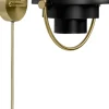 Væglamper<Gubi Multi-Lite Wall Lamp, EU Base: Brass, Shade: Black Semi Matt
