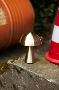 Trådløse Lamper<Hübsch Mush Portable Lamp Brass